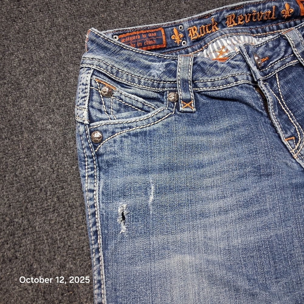 Rock Revival Jeans Womens Size 29 Stephanie Boot Embroidered Flap Pocket - Picture 4 of 13